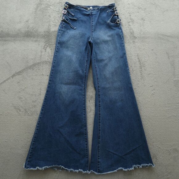 LITZ Premium Jeans Women's Size 27 Blue Mid-Rise Flare Denim Pants 31" Inseam - Picture 1 of 16